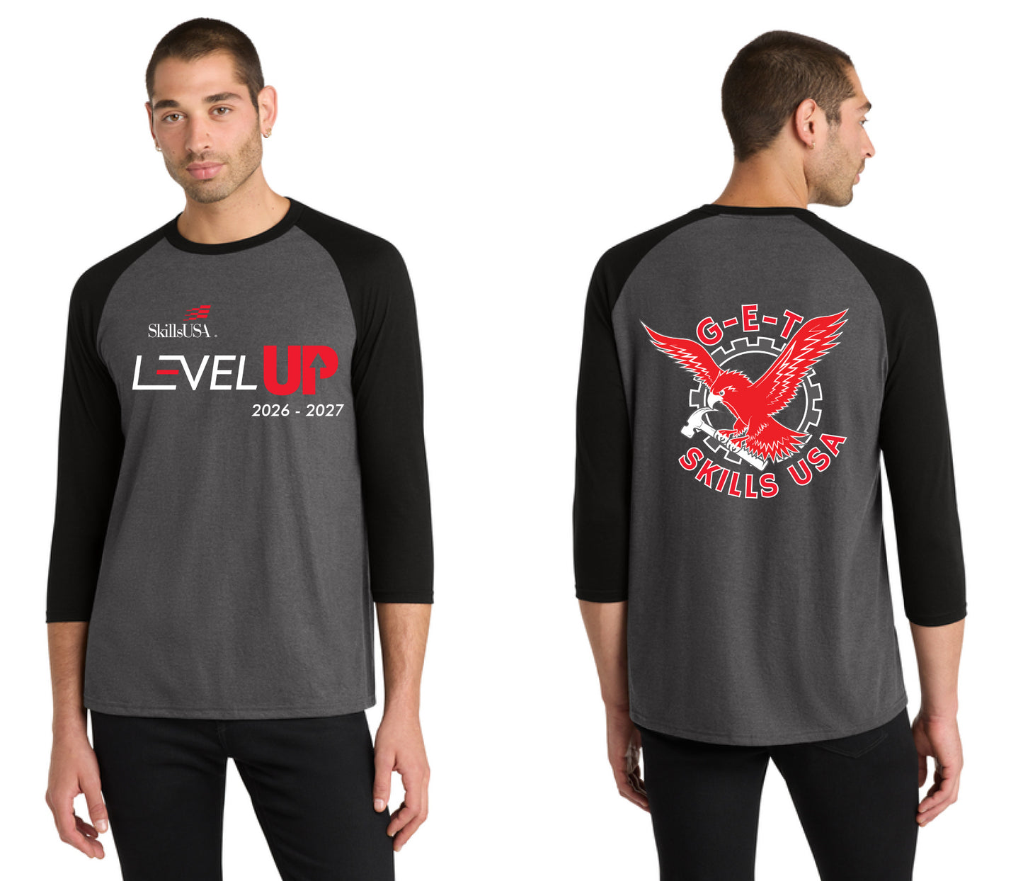 G-E-T Skills USA 3/4 Sleeve Raglan T