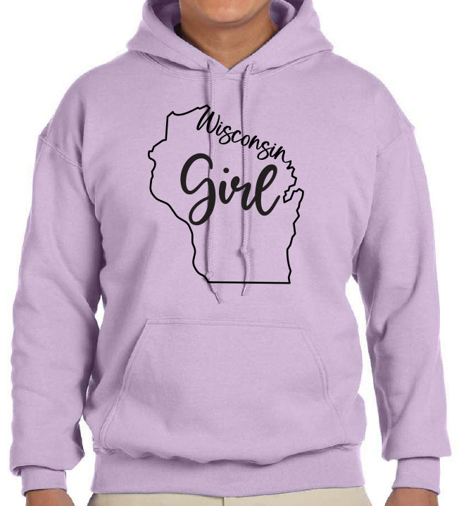 Adult Wisconsin Girl Hooded Sweatshirt