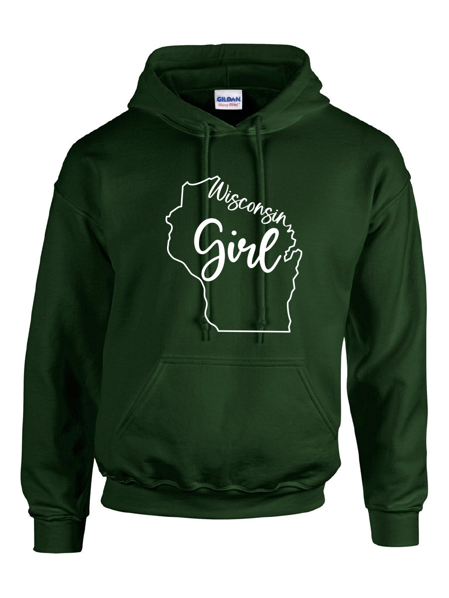 Adult Wisconsin Girl Hooded Sweatshirt