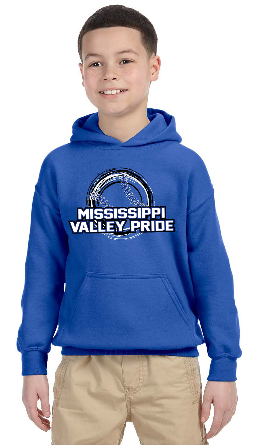 Youth Cotton Hooded Sweatshirt Royal