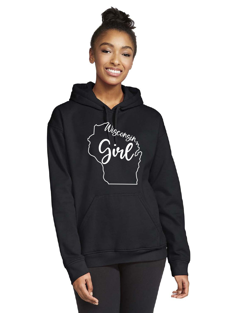 Adult Wisconsin Girl Hooded Sweatshirt